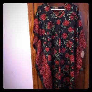 Roses and cheetah print caftan